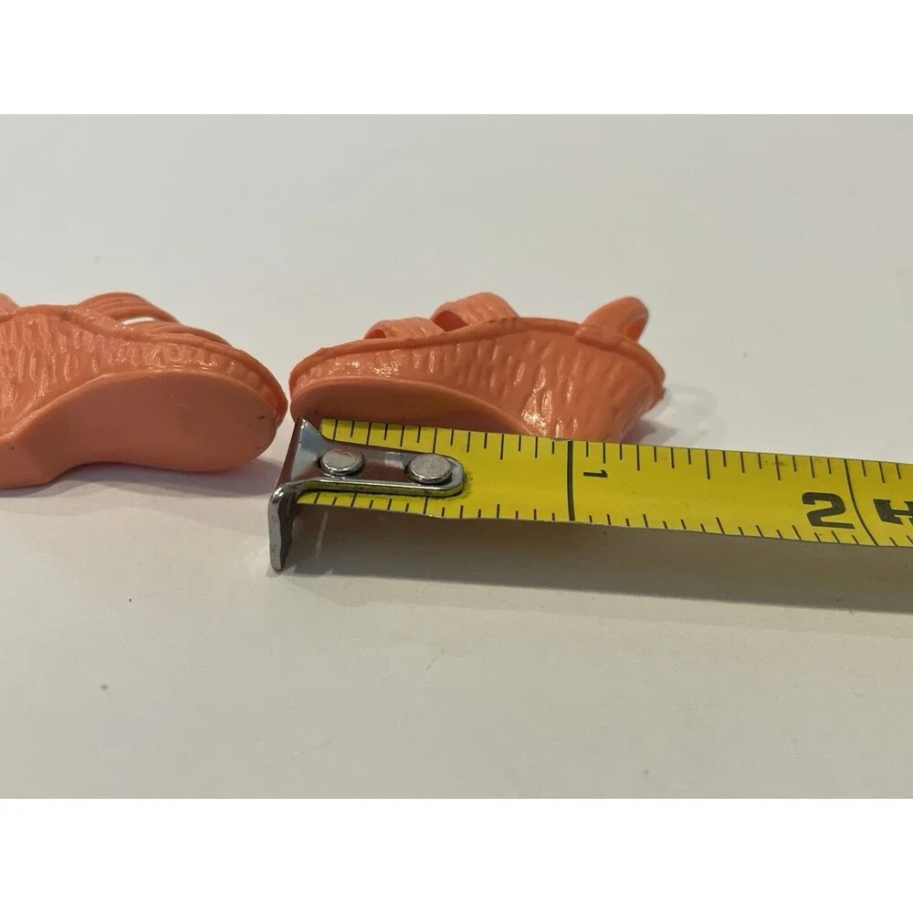 VINTAGE KENNER BIONIC WOMAN ORANGE STRAPPY SANDAL SHOES